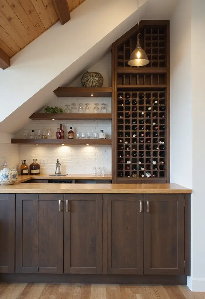 30 Eaves Storage Ideas to Use Hidden Space - 25. Small Wine Rack
