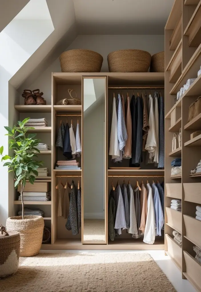 30 Eaves Storage Ideas to Use Hidden Space - 4. Under-Eaves Closet