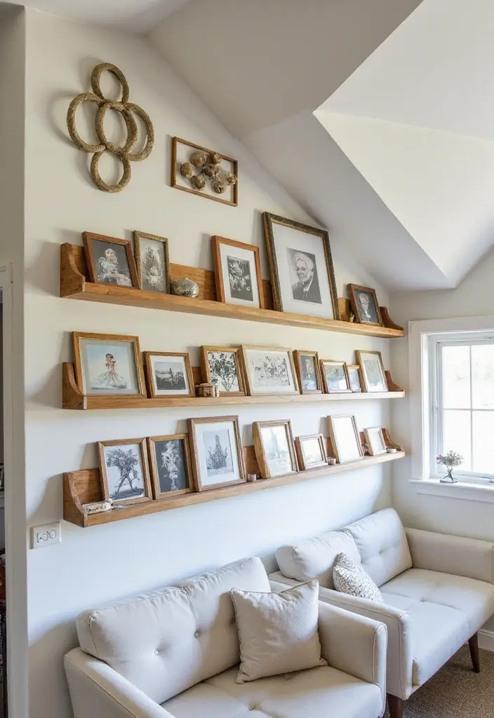 30 Eaves Storage Ideas to Use Hidden Space - 9. Picture Frame Storage