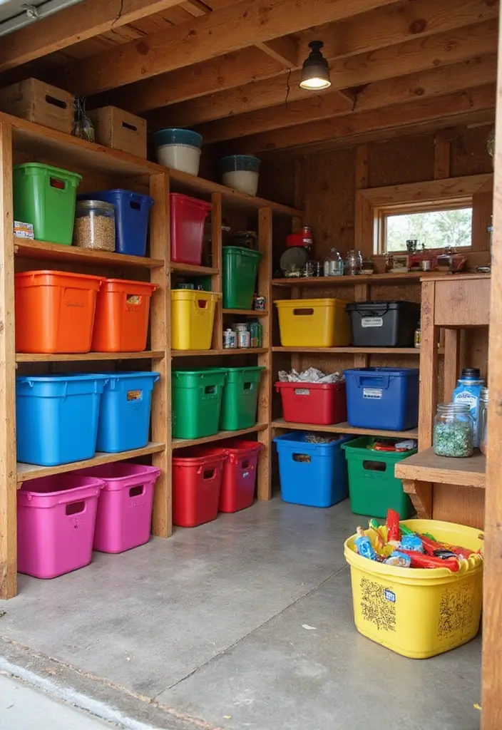 30 Shed Storage Ideas to Organize Your Outdoors 16 30 Shed Storage Ideas to Organize Your Outdoors - 16. Color-Coded Storage