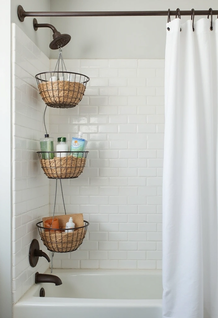 30 Shower Storage Ideas That Keep Things Handy - 12. Tension Rod Storage