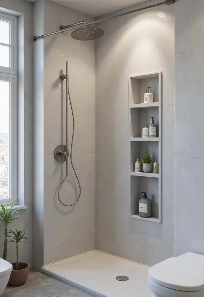 30 Shower Storage Ideas That Keep Things Handy - 25. Minimalist Shower Organizers
