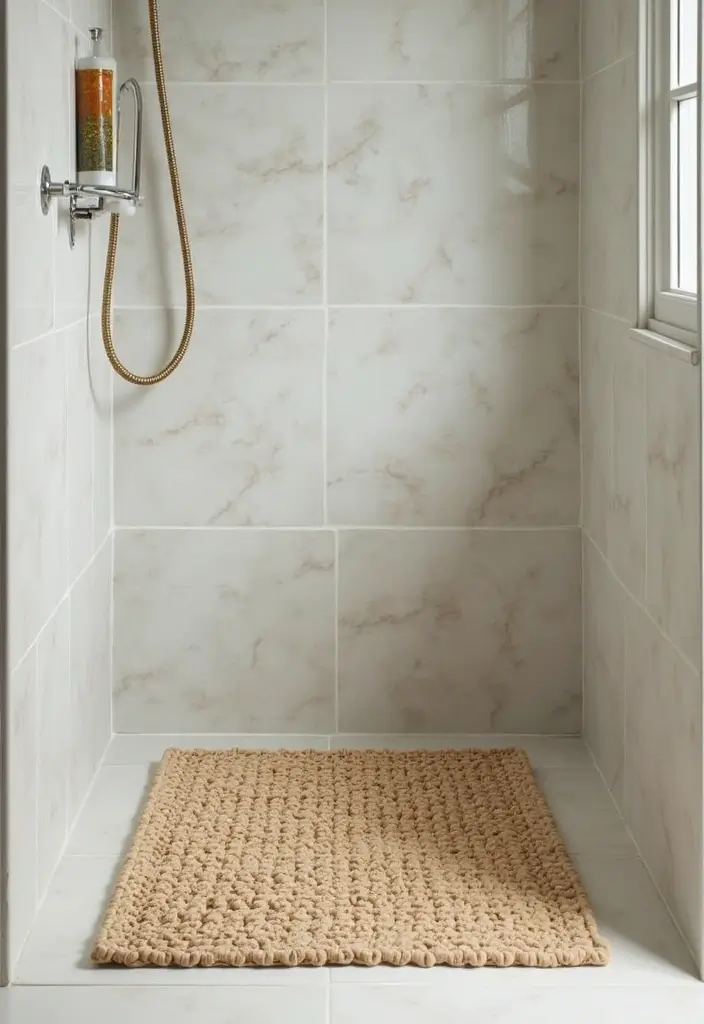 30 Shower Storage Ideas That Keep Things Handy - 26. Eco-Friendly Shower Mats