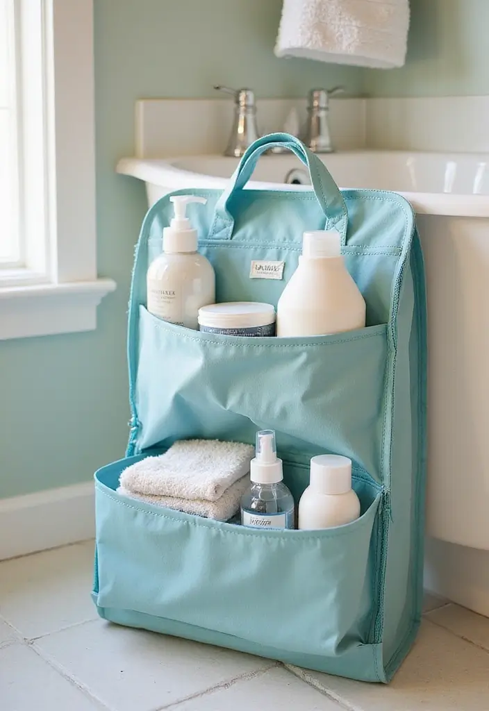 30 Shower Storage Ideas That Keep Things Handy - 27. Portable Shower Storage Bags