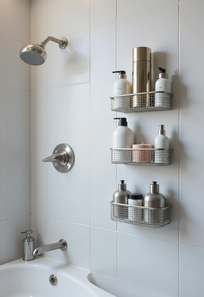 30 Shower Storage Ideas That Keep Things Handy - 4. Magnetic Shower Storage