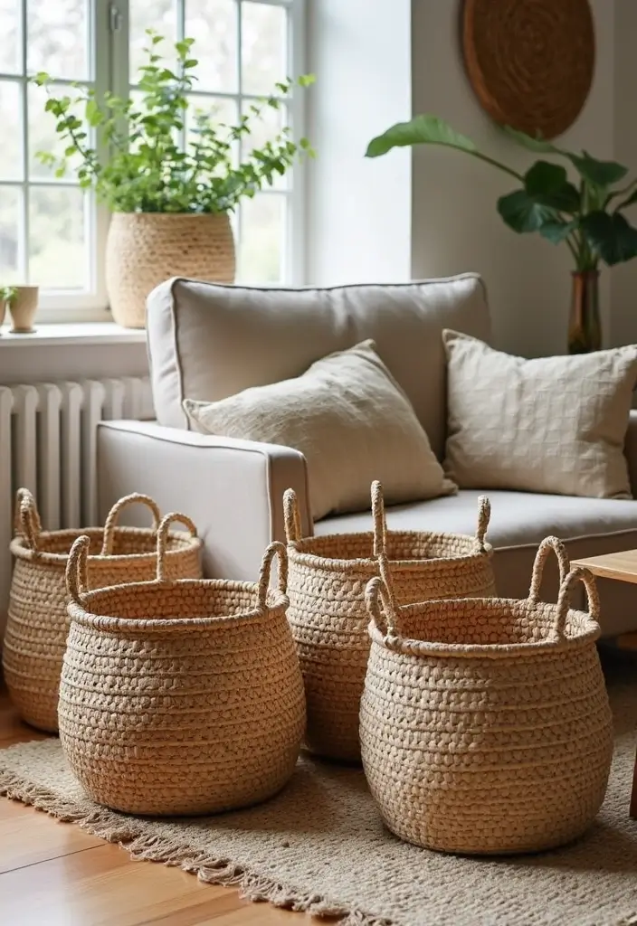 30+ Small Space Storage Hacks You’ll Wish You Knew 11 30+ Small Space Storage Hacks You’ll Wish You Knew - 11. Stylish Baskets: Function and Fashion