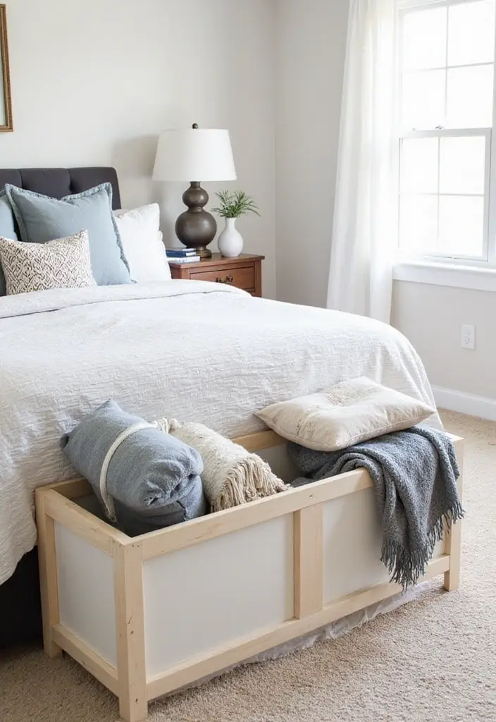 30+ Small Space Storage Hacks You’ll Wish You Knew 28 30+ Small Space Storage Hacks You’ll Wish You Knew - 28. Create a DIY Storage Bench: Stylish and Functional