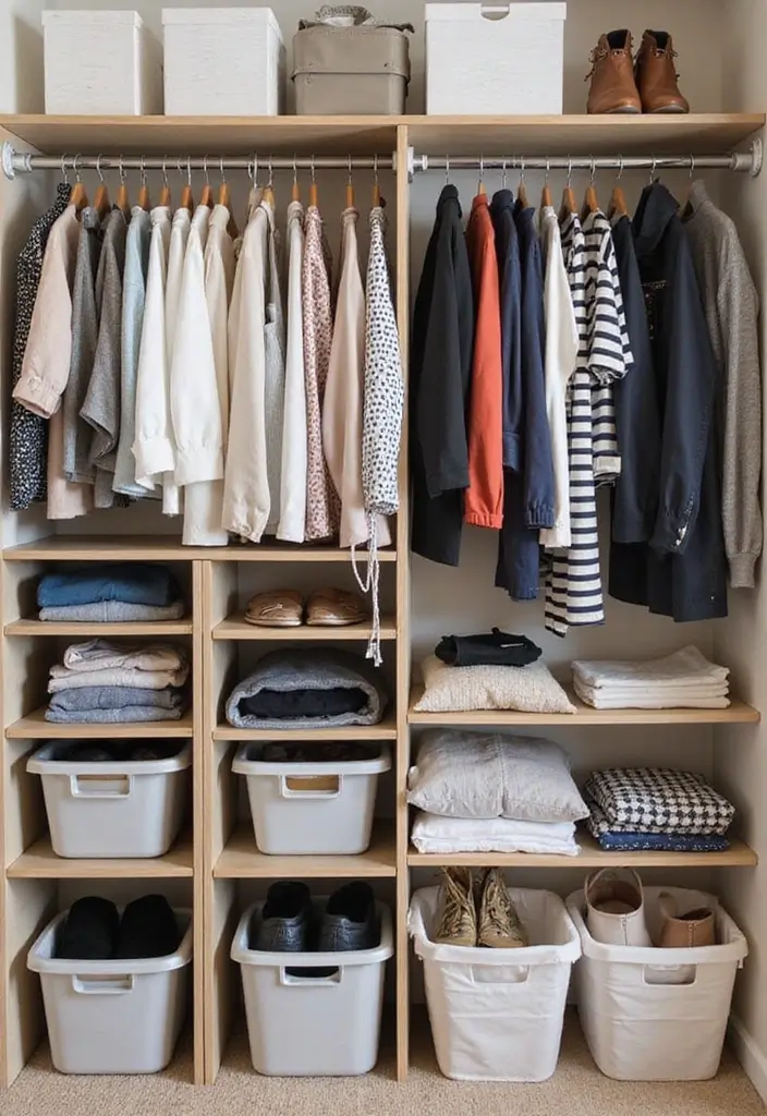 30+ Smart Organization Ideas for Every Room 23 30+ Smart Organization Ideas for Every Room - 23. Seasonal Wardrobe Rotation