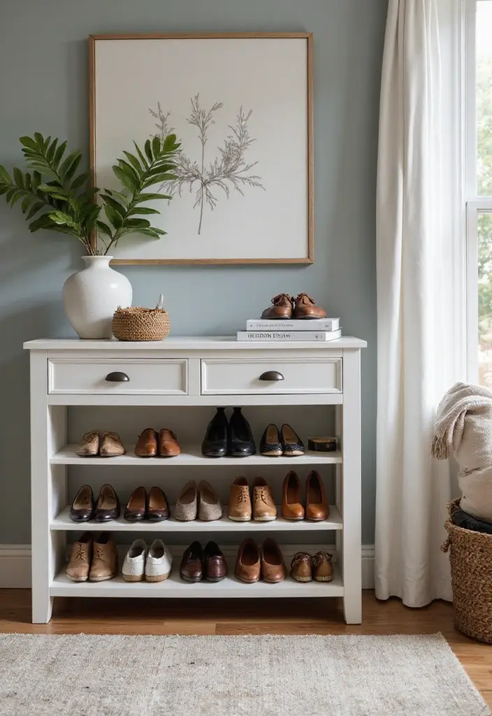 30+ Smart Organization Ideas for Every Room 24 30+ Smart Organization Ideas for Every Room - 24. Use a Shoe Rack for Entryway Organization