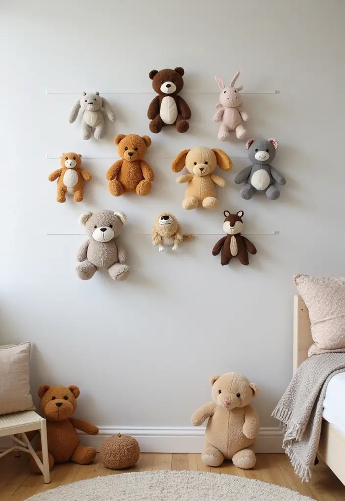 30 Stuffed Animal Storage Ideas Kids Will Love - 12. Magnetic Wall Storage