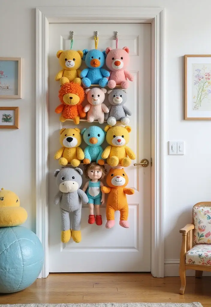 30 Stuffed Animal Storage Ideas Kids Will Love - 7. Over-the-Door Organizers