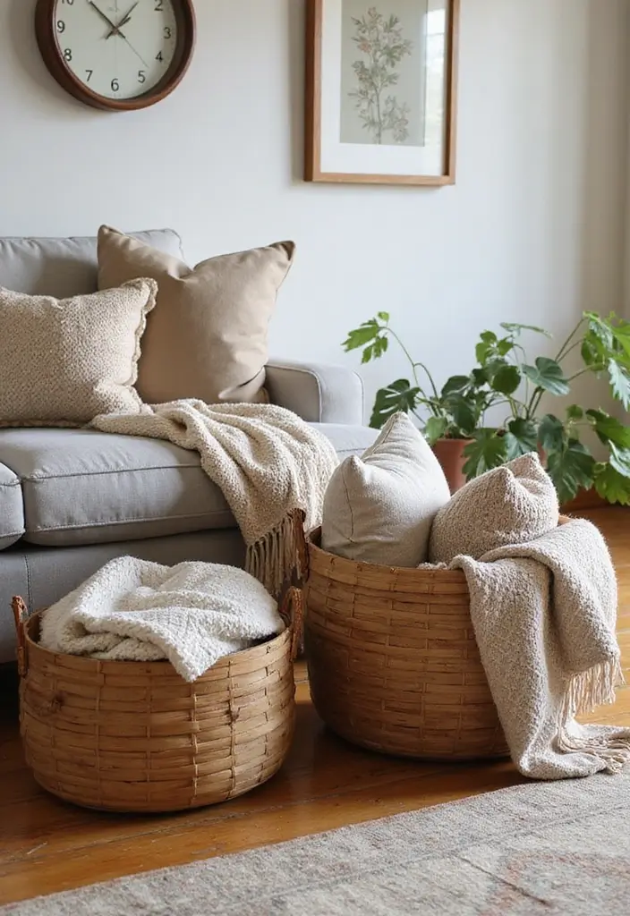 30 Wood Storage Ideas That Look Functional and Stylish - 10. Decorative Wood Storage Baskets