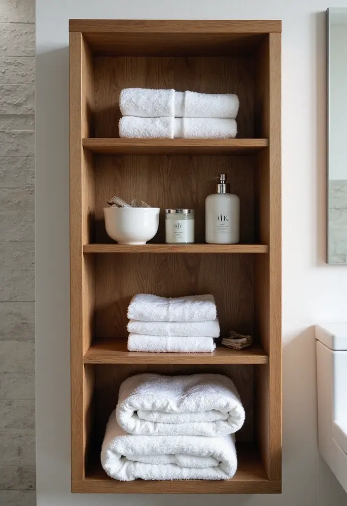 30 Wood Storage Ideas That Look Functional and Stylish - 22. Wood Bathroom Storage Solutions