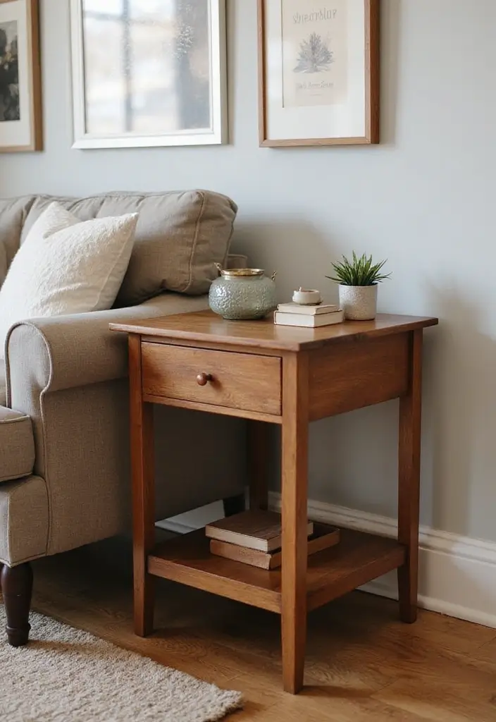 30 Wood Storage Ideas That Look Functional and Stylish - 26. Wood End Tables with Storage