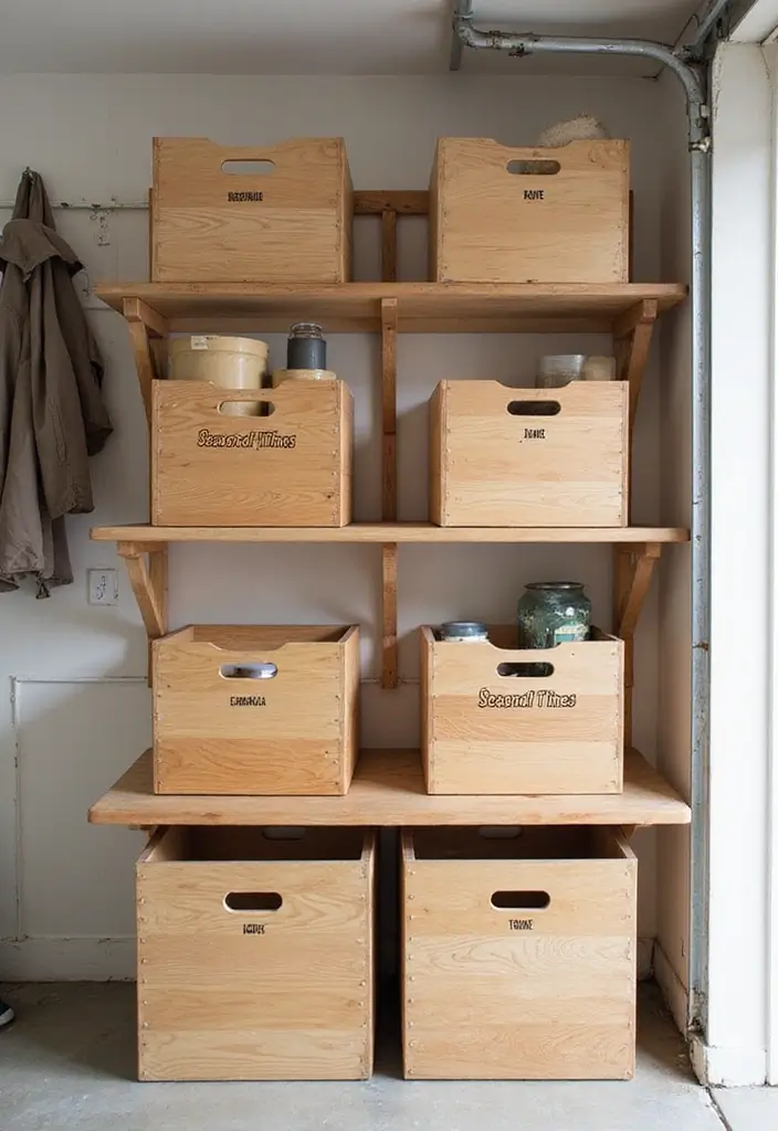 30 Wood Storage Ideas That Look Functional and Stylish - 30. Wood Storage for Seasonal Items