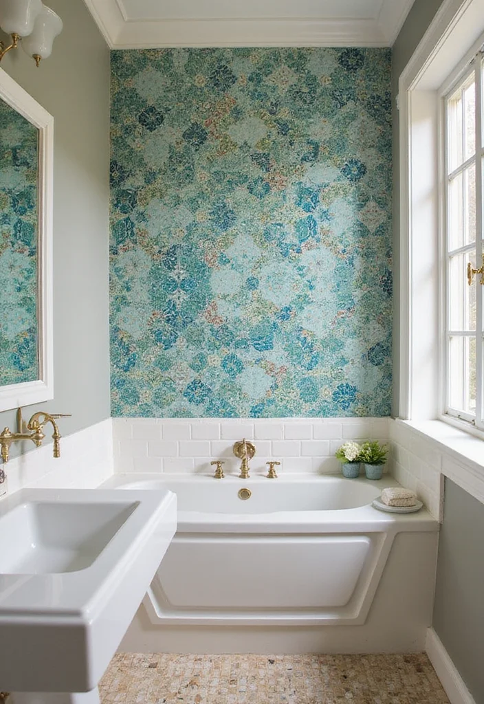 10 Bathroom Half Wall Ideas for Style and Subtle Privacy - 2. Decorative Half Wall with Tiles