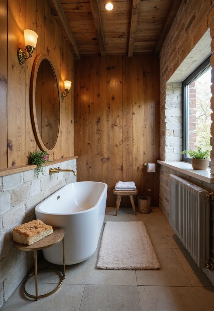 10 Bathroom Half Wall Ideas for Style and Subtle Privacy - 4. Wooden Half Walls