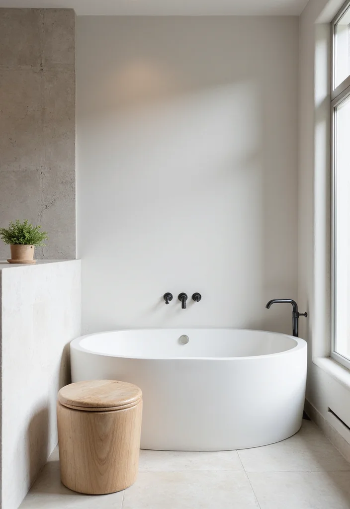 10 Bathroom Half Wall Ideas for Style and Subtle Privacy - 8. Minimalist Half Wall