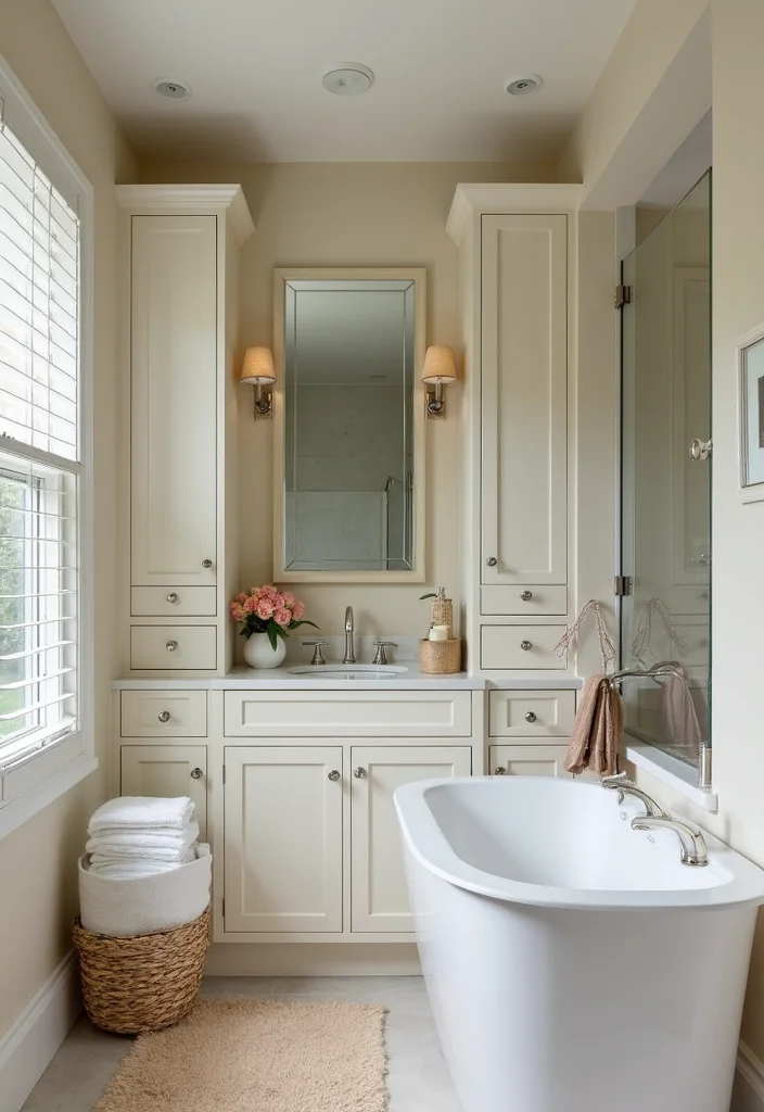 10 Bathroom Half Wall Ideas for Style and Subtle Privacy - 9. Multi-functional Half Wall