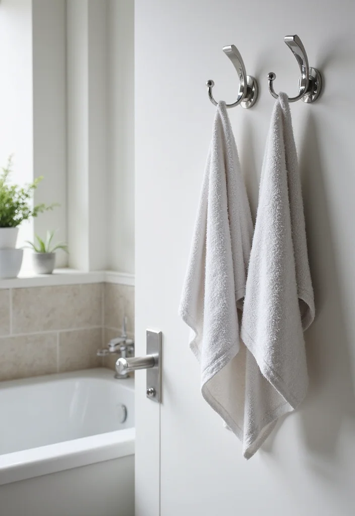 10 Bathroom Hooks Ideas for Easy Everyday Organization - 10. Stainless Steel Hooks