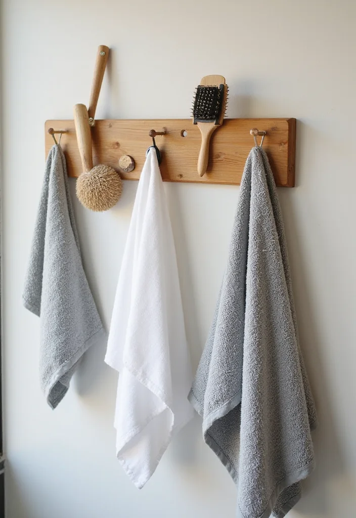 10 Bathroom Hooks Ideas for Easy Everyday Organization - 4. Bamboo Hooks