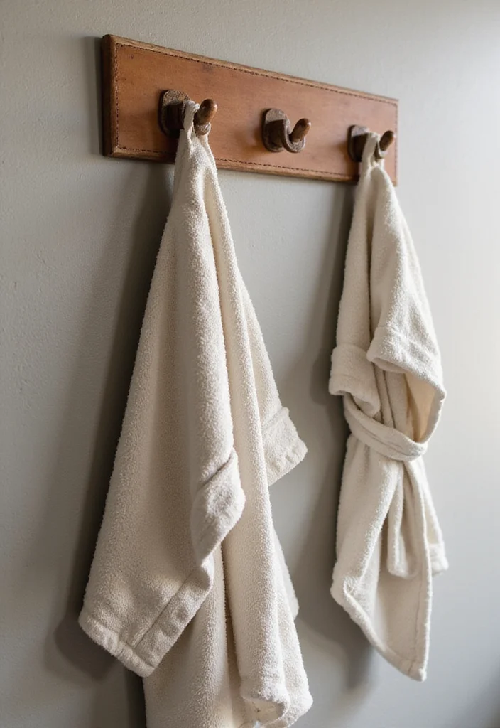 10 Bathroom Hooks Ideas for Easy Everyday Organization - 8. Faux Leather Hooks