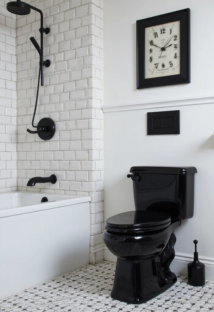 10 Black Toilet Bathroom Ideas for Sleek Dramatic Style - 1. Monochrome Elegance