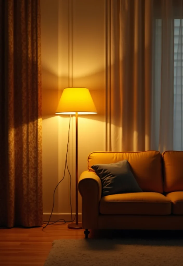 10 Brown and Yellow Living Room Ideas for Bright Warm Contrast - 6. Lighting that Warms the Space