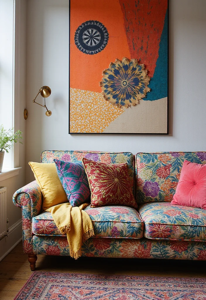 10 Brown and Yellow Living Room Ideas for Bright Warm Contrast - 9. Fun Patterns and Textures