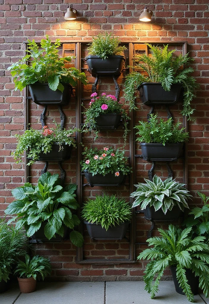 10 Brownstone Backyard Ideas for Compact Urban Charm - 1. Vertical Gardens for Space Optimization