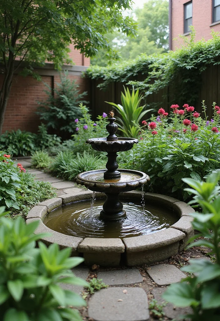 10 Brownstone Backyard Ideas for Compact Urban Charm - 5. Incorporating Water Features