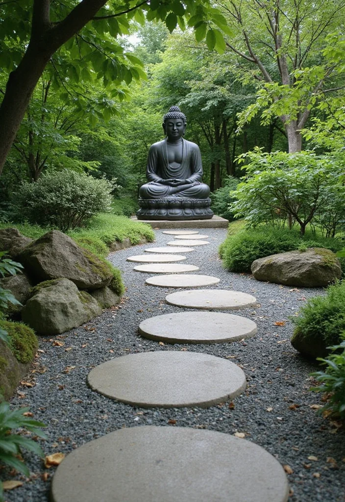 10 Buddha Backyard Ideas for Peaceful Zen Ambience - 2. Zen Garden Pathway