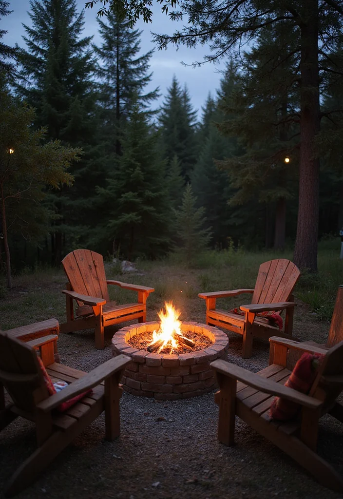 10 Cabin Backyard Ideas for Rustic Outdoor Escape - 1. Cozy Fire Pit Area