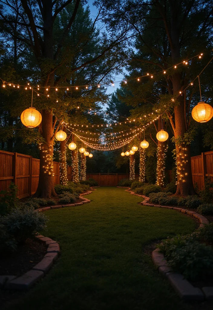 10 Cabin Backyard Ideas for Rustic Outdoor Escape - 6. Outdoor Lighting Magic