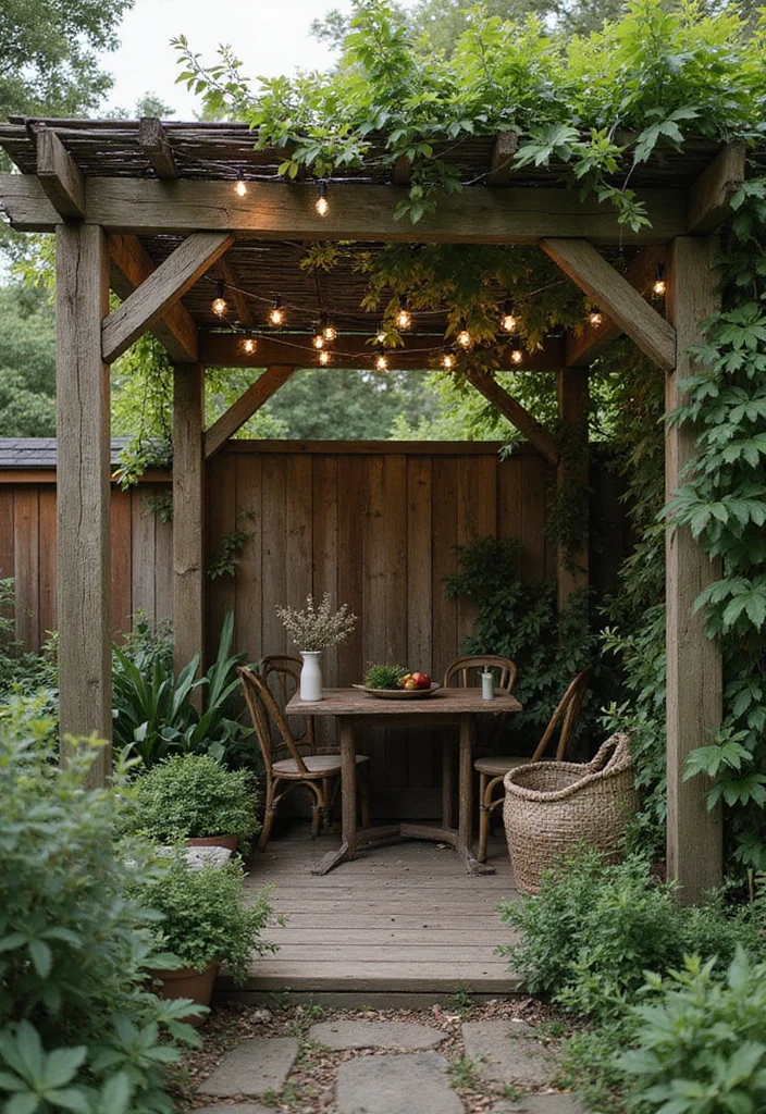 10 Cabin Backyard Ideas for Rustic Outdoor Escape - 8. Cabin-Style Pergola