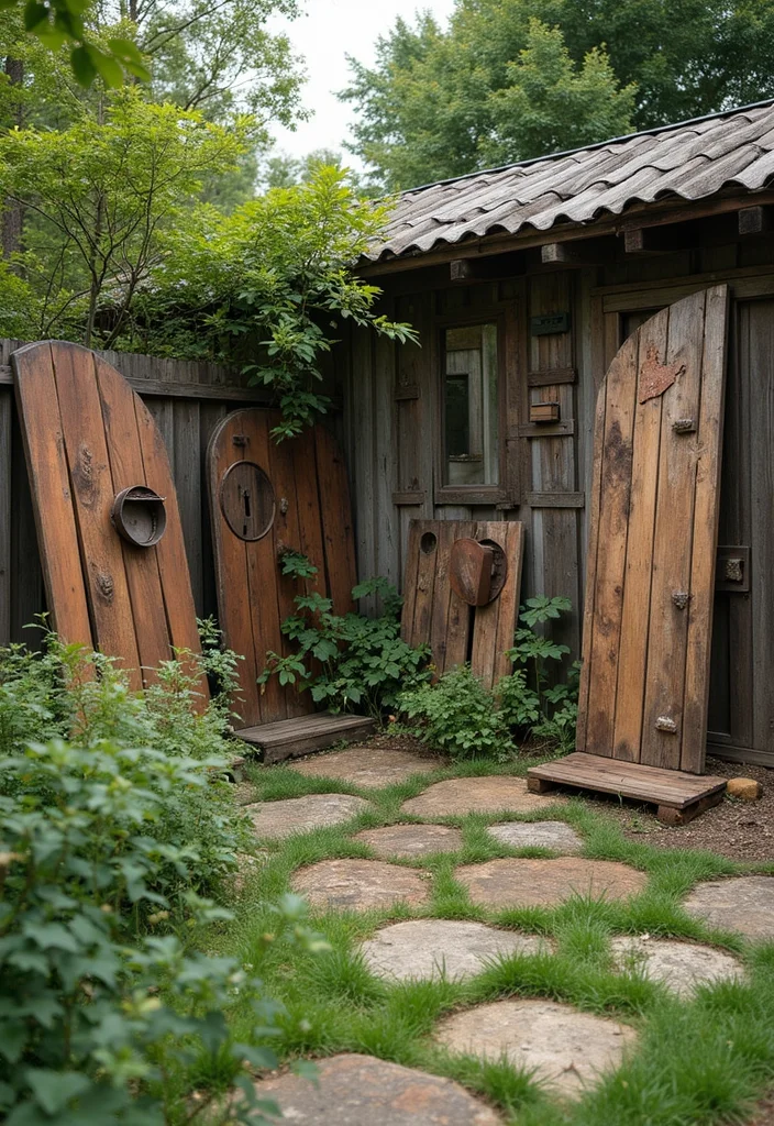 10 Cabin Backyard Ideas for Rustic Outdoor Escape - 9. Rustic Art Installations