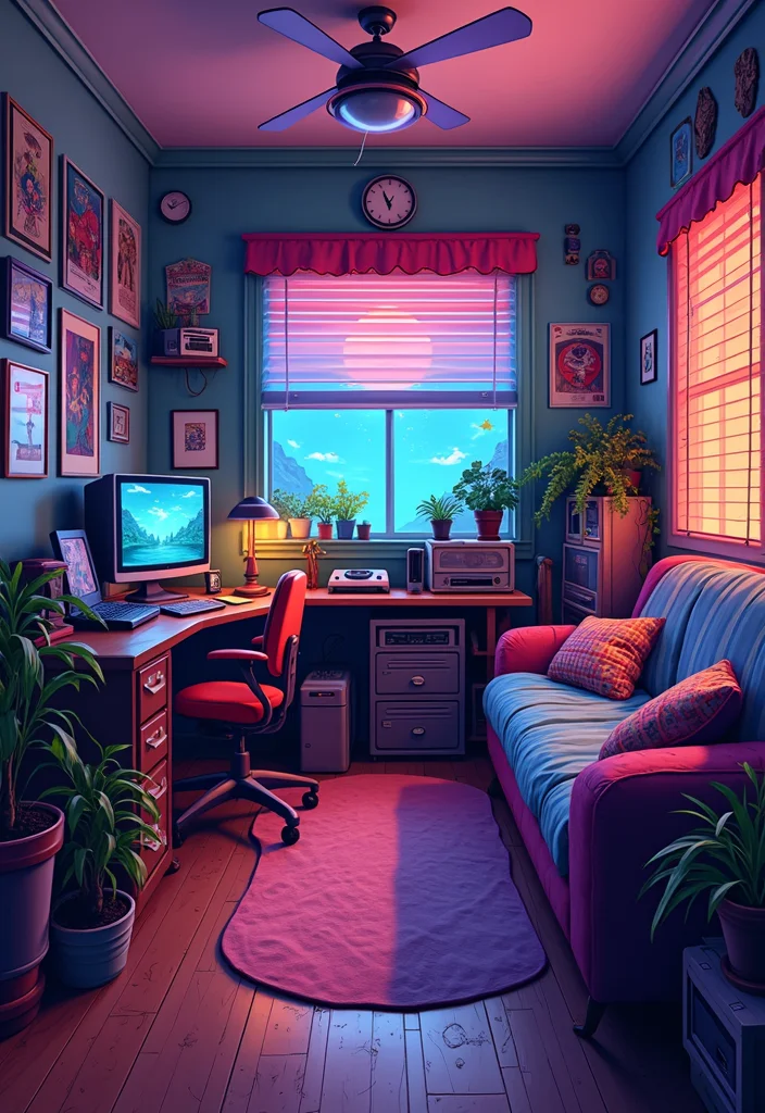 10 Club Roblox Bedroom Ideas for Trendy Youthful Themes - 2. Retro Gamer Haven