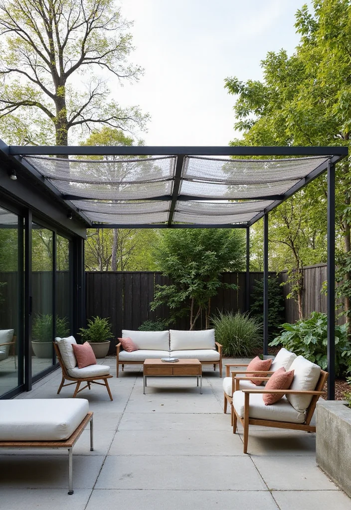 10 DIY Backyard Canopy Ideas for Shaded Cozy Seating - 5. Wire Frame Canopy