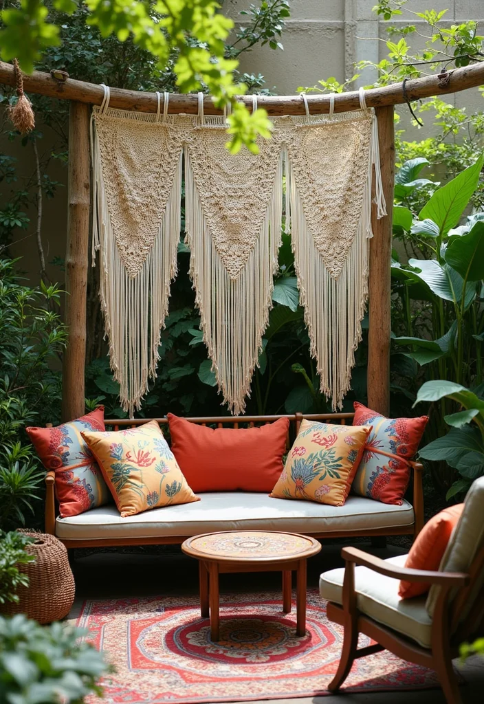 10 DIY Backyard Canopy Ideas for Shaded Cozy Seating - 8. Macramé Canopy