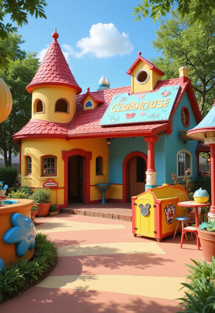 10 Disney Backyard Ideas for Whimsical Family Fun - 3. Mickey Mouse Clubhouse Area