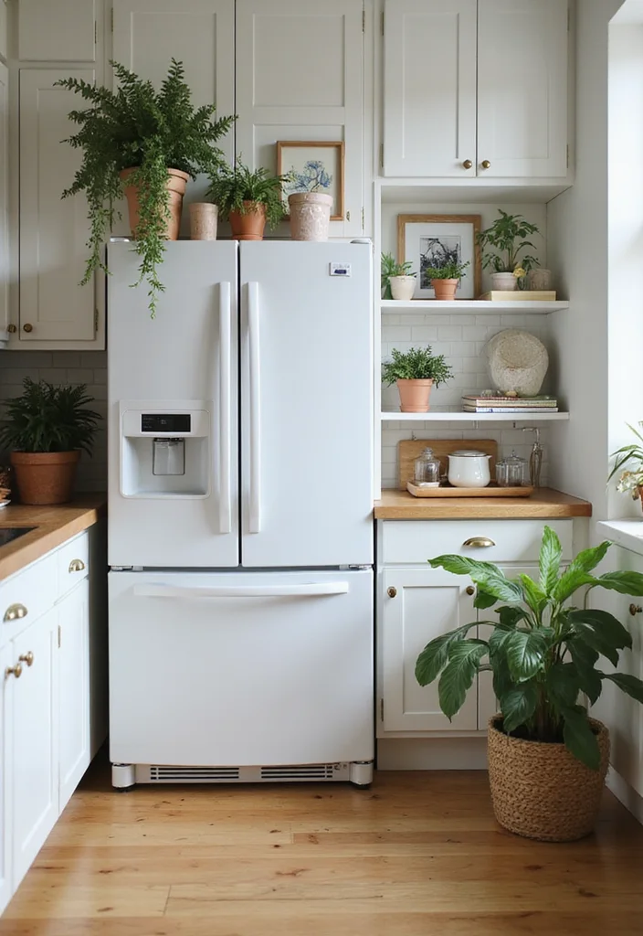 10 Kitchen Fridge Ideas for Smart Stylish Placement - 10. Styling with Décor Around the Fridge
