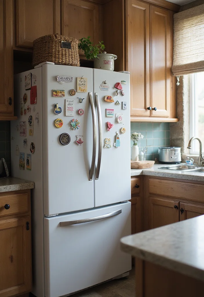 10 Kitchen Fridge Ideas for Smart Stylish Placement - 5. Styled Fridge Magnets