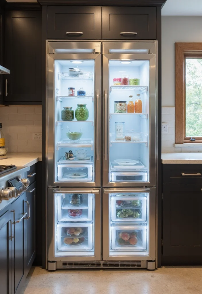 10 Kitchen Fridge Ideas for Smart Stylish Placement - 7. Functionality with a Side-by-Side