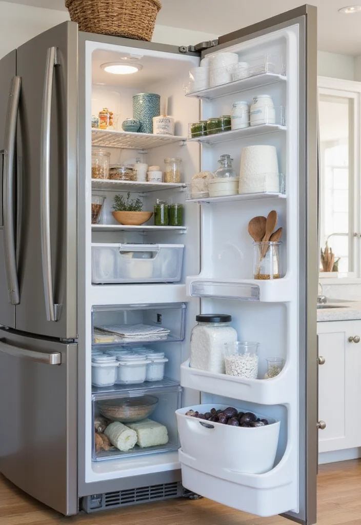 10 Kitchen Fridge Ideas for Smart Stylish Placement - 9. Utilizing Fridge Doors for Extra Storage