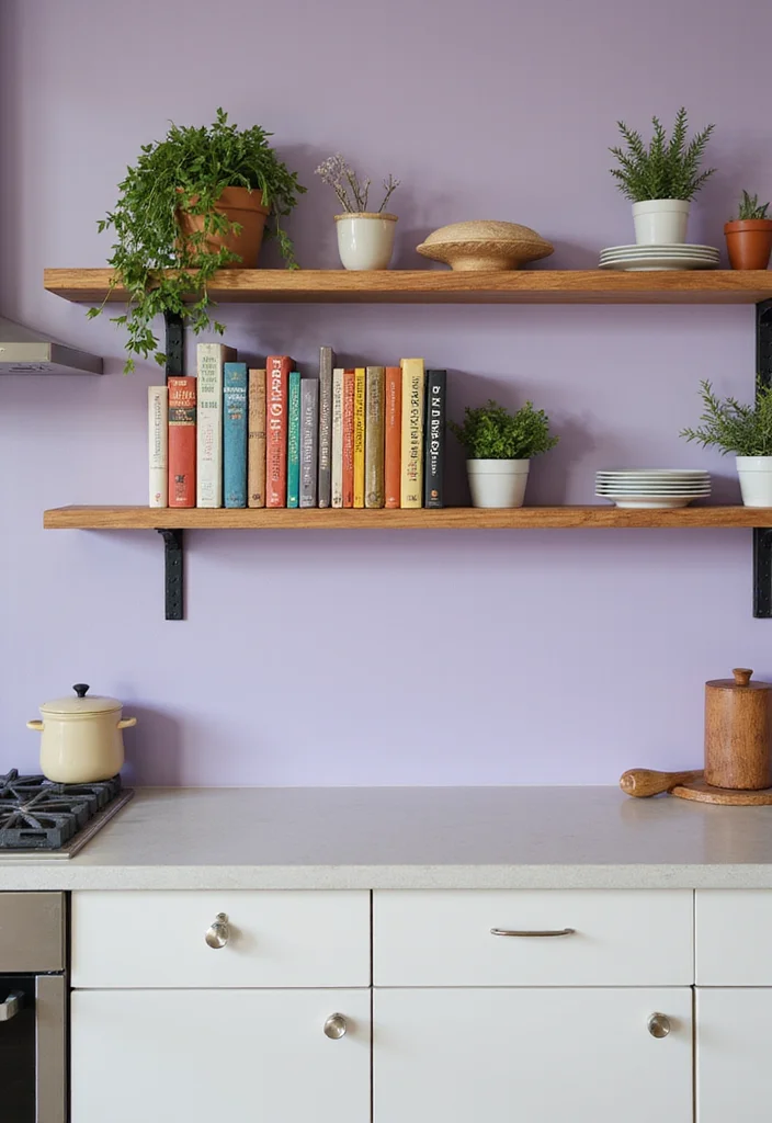 10 Purple Kitchen Ideas for Bold Modern Energy - 2. Accent Walls in Lavender