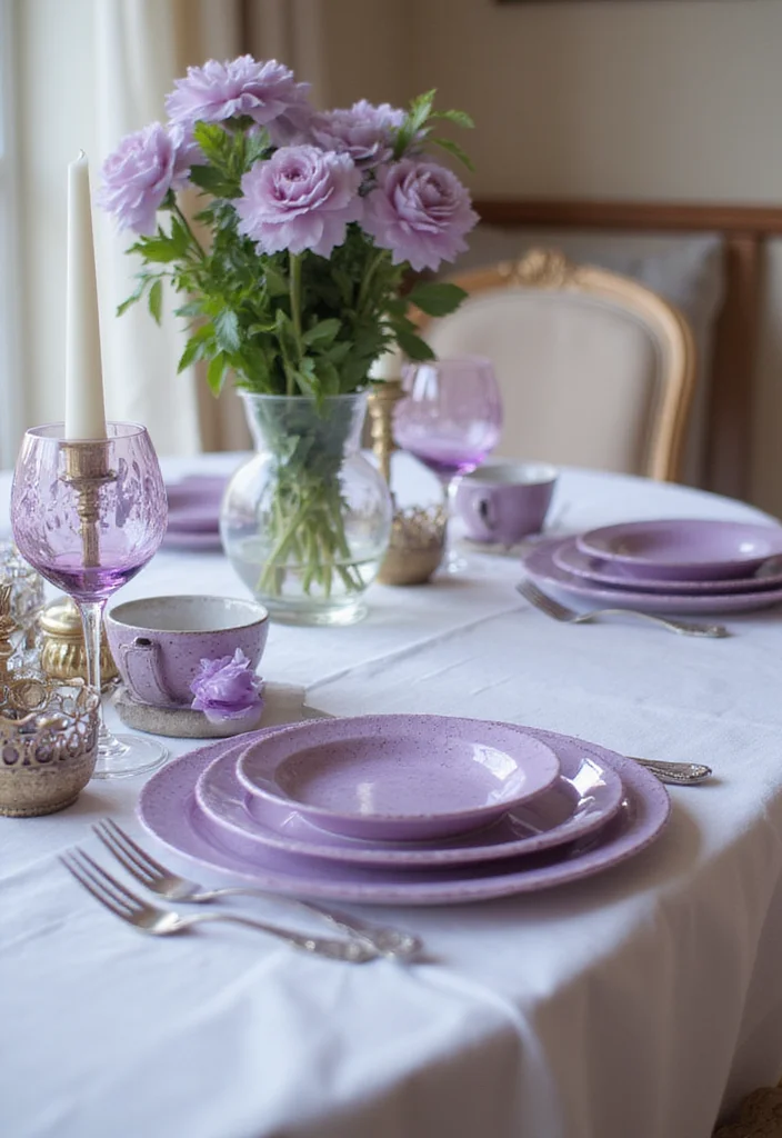 10 Purple Kitchen Ideas for Bold Modern Energy - 8. Purple Tableware