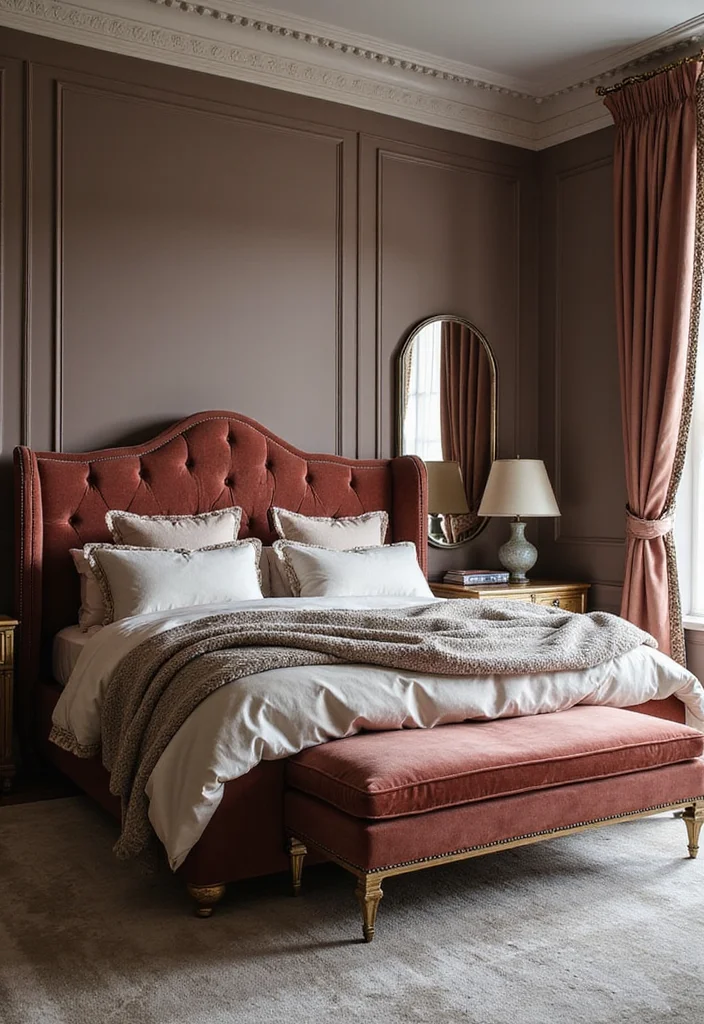 10 Sleigh Bed Bedroom Ideas for Classic Graceful Design - 2. Elegant Touch with Luxurious Fabrics