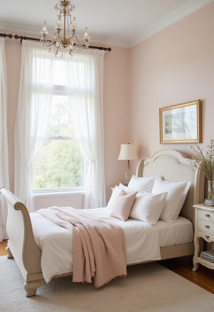 10 Sleigh Bed Bedroom Ideas for Classic Graceful Design - 3. Soft Pastels for a Cozy Feel