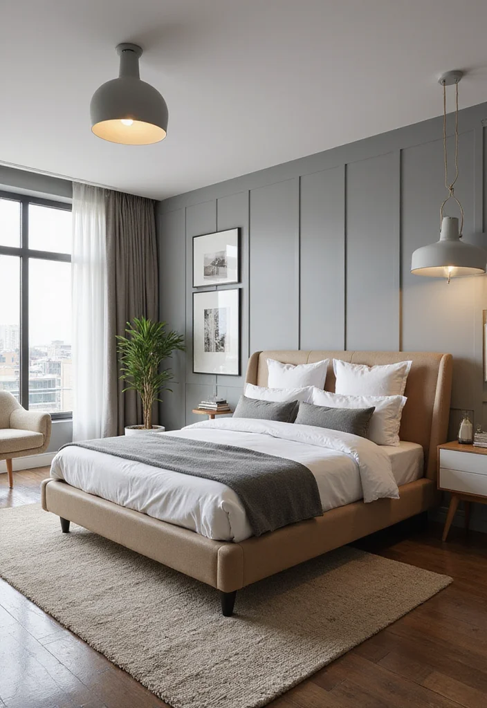 10 Sleigh Bed Bedroom Ideas for Classic Graceful Design - 7. Contemporary Twist with Modern Decor