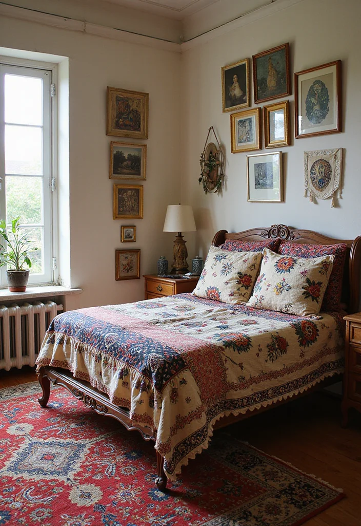 10 Sleigh Bed Bedroom Ideas for Classic Graceful Design - 8. Bohemian Vibes with Eclectic Decor